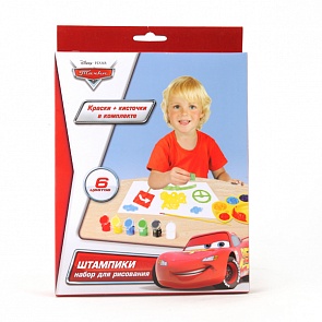 Набор для творчества – краски с губками «Тачки Дисней» (Multiart, 74936LP-CRsim)